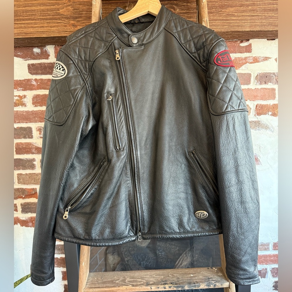 Genuine Harley Davidson Leather Motorcycle Jacket — Large